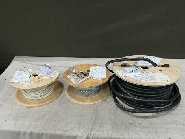 (1) Reel of Cable, (10') of Electrical Wire & (100') of Communication Wire (1) Reel of Cable, (10') of Electrical Wire & (100') of Communication Wire