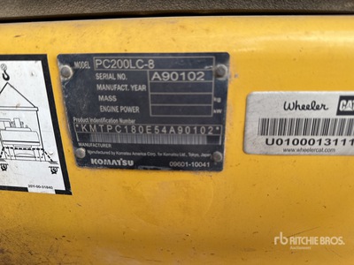 2011 Komatsu PC200LC8 Tracked Excavator