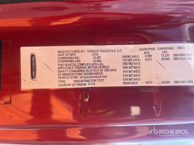 2017 Freightliner Cascadia 125 6x4 T/A Sleeper Truck Tractor