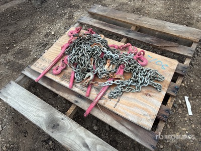 Quantity of (4) 5400 lb Ratchet Binders & Chains