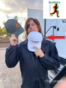 RB White Baseball Cap Autographed by Norman Reedus of The Walking Dead, Daryl Dixon Series.