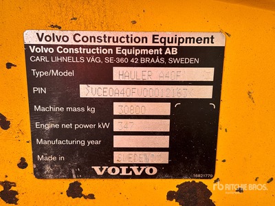 2013 Volvo A40F Articulated Dump Truck