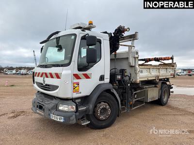2007 Hiab 088 HIDUO 2700 kg on 2007 Renault Midlum 280DXi Camion Benne 4x2 Kipper-Lkw mit Kran (Inoperable)