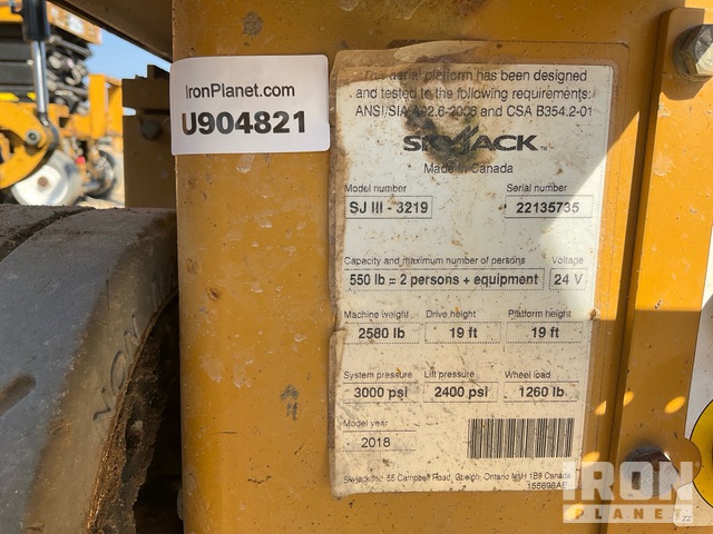 ELEVADOR TIJERA 2018 SKYJACK SJIII3219