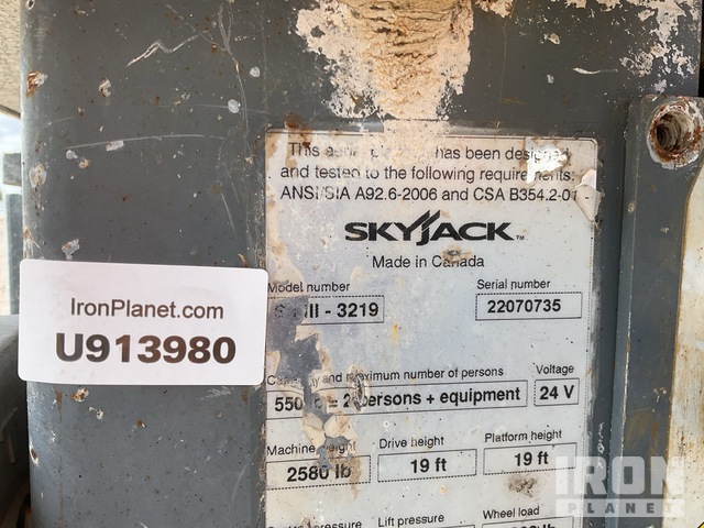 ELEVADOR TIJERA 2014 SKYJACK SJIII3219