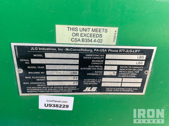 ELEVADOR ARTICULADO 2017 JLG 4WD 800AJ