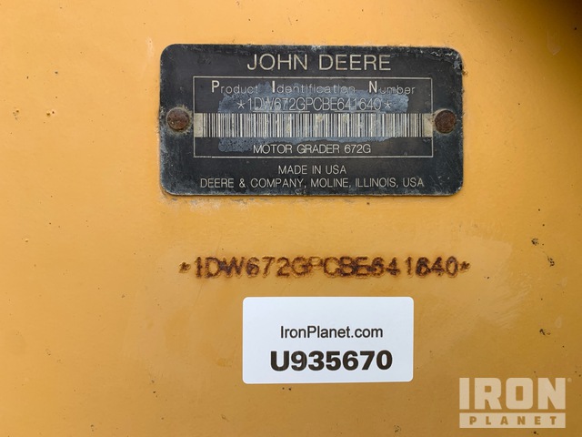 MOTOCONFORMADORA JOHN DEERE 672G 2012