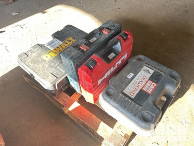 (3) Hammer Drills and (1) Core Drill. Varios, herramientas manuales