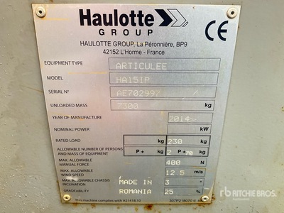 2014 Haulotte HA151P Podnośnik Przegubowy