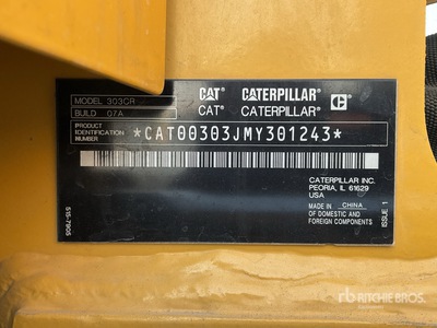 2022 Cat 303 Mini escavatore (Unused)