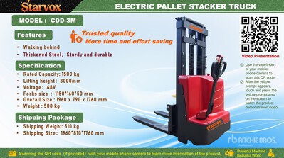 2025 STARVOX CDD-3M Apilador Eléctrico (Unused)