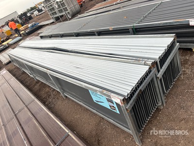 Quantity of (30) Grey Metal Roof Panels 20 ft x 17 ft 7 in
