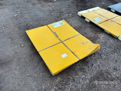 Quantity of (20) Yellow Steel Diamond Plate 3 Ft X 4 Ft