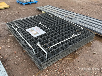 Quantity of (40) Black Metal Rail Panel 6 Gauge