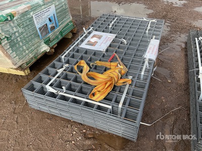 Quantity of (40) Grey Metal Rail Panel