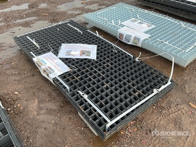 Quantity of (20) Black Metal Rail Panels