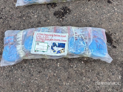 Quantity of (10) Blue Heavy Duty Ratchet Straps 2.4 In X 33 Ft