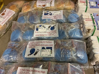 Quantity of (10) Blue Heavy Duty Ratchet Straps 2.4 In X 33 Ft Divers - autres