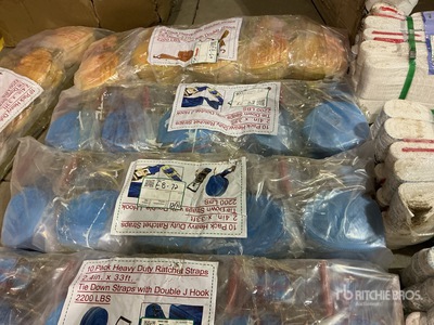 Quantity of (10) Blue Heavy Duty Ratchet Straps 2.4 In X 33 Ft Divers - autres