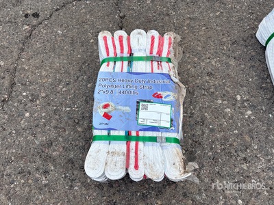 Quantity of (20) Heavy Duty Industrial Polyester Lifting Strap 2 In X 9.8 Ft Divers - autres