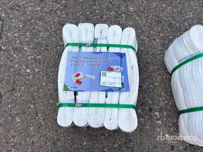 Quantity of (10) Heavy Duty Industrial Polyester Lifting Strap 3.9 In X 13 Ft Divers - autres