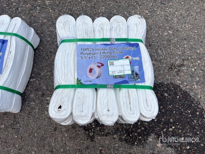 Quantity of (10) Heavy Duty Industrial Polyester Lifting Strap 5.5 In X 13 Ft Divers - autres