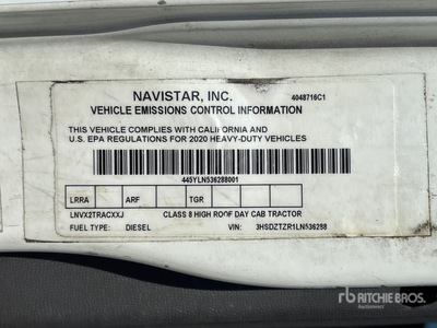 2020 International LT625 6x4 Ciągnik siodłowy T/A z kabiną dzienną