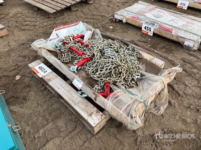 Quantity of 2025 Suihe BC-9200 (3) 5400 lb Ratchet Binders & (8) 5/16 in 20 ft Chains (Unused)