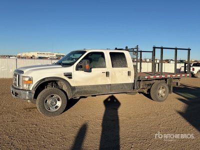2009 Ford F-350 4x4 Crew Cab Flatbed Truck