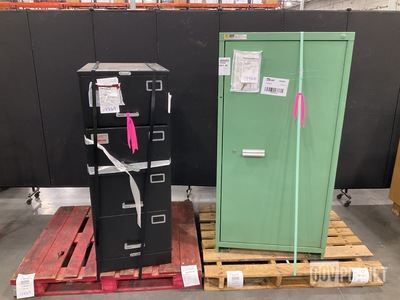 (1) Stanley Vidmar Storage Cabinet & (1) Hamilton Filing Cabinet Safe