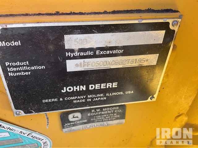 EXCAVADORA 2011 JOHN DEERE 50D