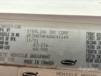 Vac-Con on 2002 Sterling LT7501 6x4 Vacuum Excavator Truck