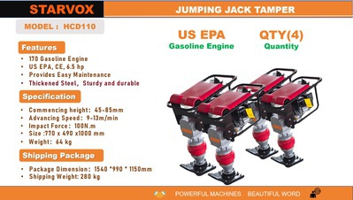 Quantity of (4 ) 2025 STARVOX HCD110 Jumping Jack Tamper (Unused)