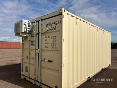 2025 20 ft x 8 ft Skid-Mounted Storage Container Mobile Office (Unused)