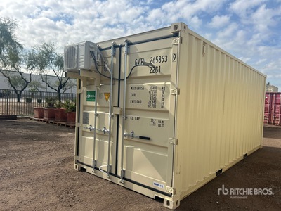 2025 20 ft x 8 ft Skid-Mounted Storage Container Mobile Office (Unused)