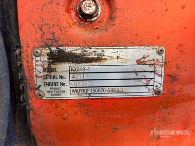 2016 Kubota KX018-4 Mini Excavator