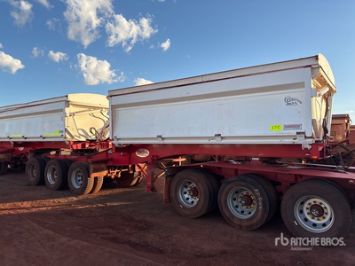 2021 Bruce Rock Engineering 8.5 m Tri/A B-Double Lead Side Dump Trailer