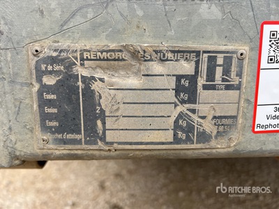 2012 Hubiere TPG352R T/A Remorque 2 Essieux Equipment Trailer