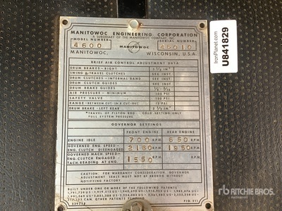 Manitowoc 4600 Lattice-Boom Crawler Crane