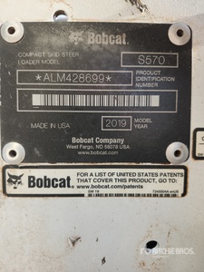 2019 Bobcat S570 Chargeuse à direction à glissement