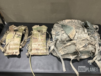 (7) Large Field Packs, (67) Hydration System Carriers & Assorted Items