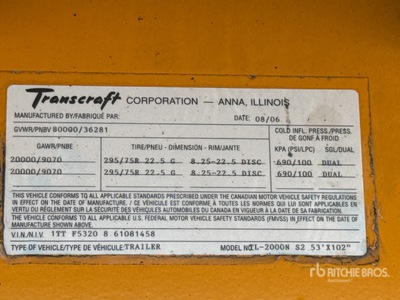 2006 Transcraft 50 ft T/A Flatbed Trailer