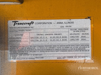 2006 Transcraft 53 ft T/A Flatbed Trailer