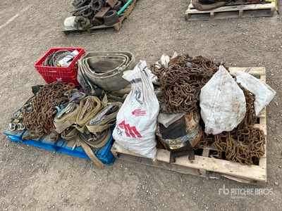 Quantity of (2) Pallets of Tire Chains & Rigging
