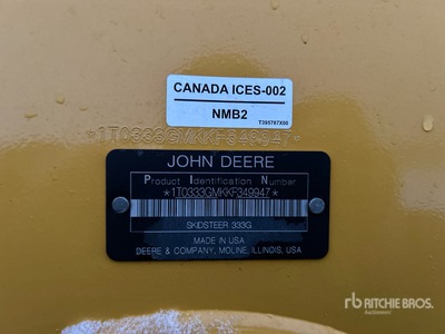 2019 John Deere 333G Two-Speed High Flow Compact Track Loader