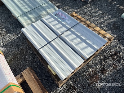 Quantity of (20) 3 ft x 4 ft White Metal Roof Panels (Unused)