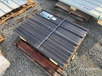 Quantity of (20) 3 ft x 4 ft Black Metal Roof Panels (Unused)