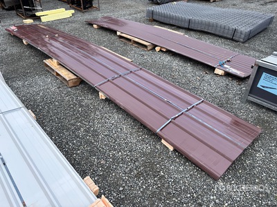 Quantity of (20) 3 ft x 19 ft 8 in Brown Metal Roof Panels (Unused)