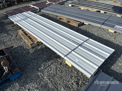 Quantity of (30) 3 ft x 12 ft White Metal Roof Panels (Unused)