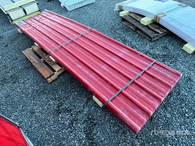 Quantity of (30) 3 ft x 12 ft Corrugated Polycarbonate Roof Panel Red (Unused)